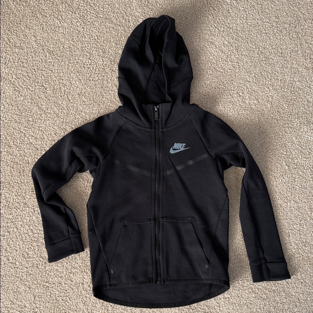 Nike Kids Tech Black Full-Zip Hoodie